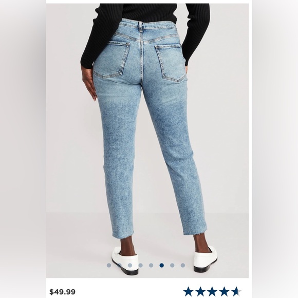 NWT High-Waisted OG Straight Ripped Cut-Off Ankle Jeans for Women - Picture 5 of 6